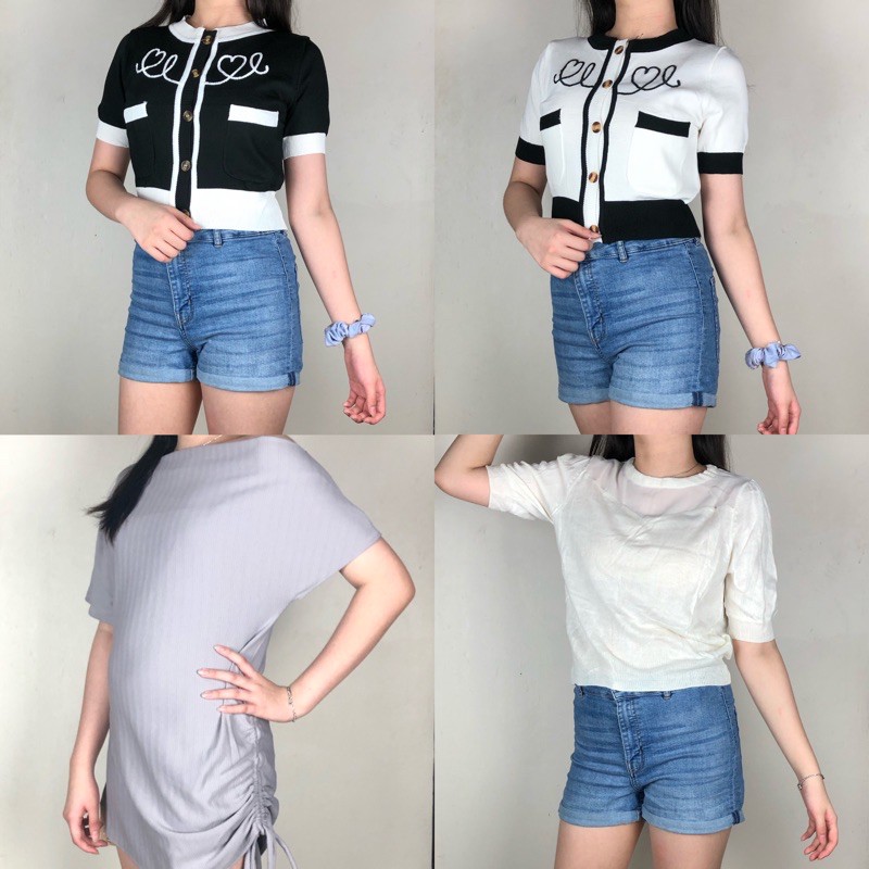 Baju Blouse Korea Import Bahan Rajut