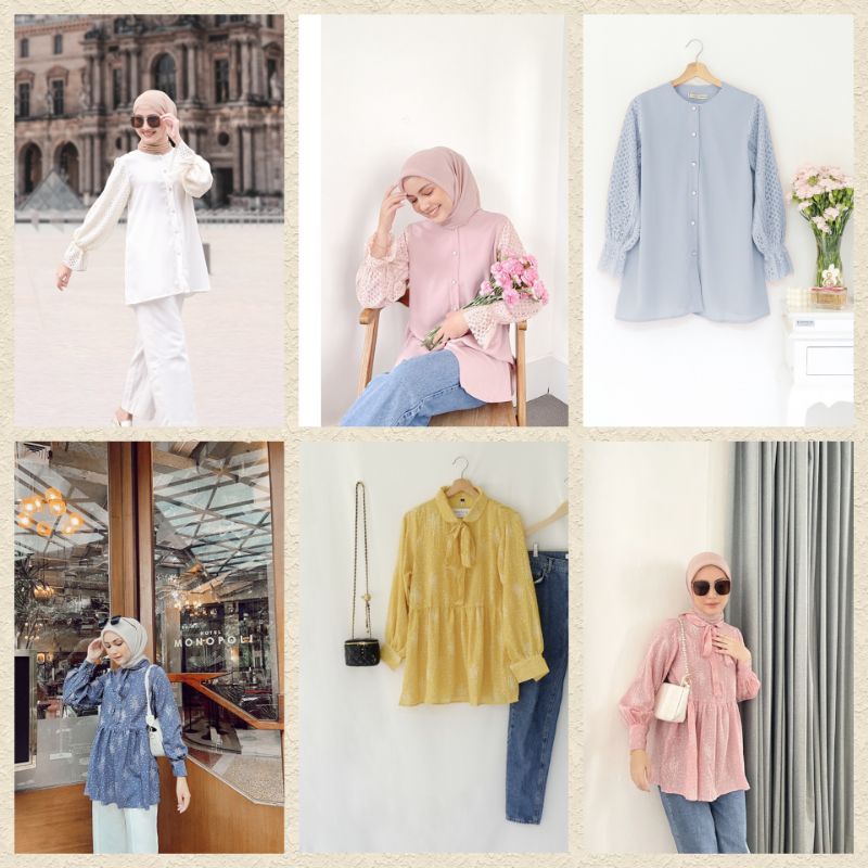 Diane Blouse Poppy Blouse Blouse Vanilla Hijab