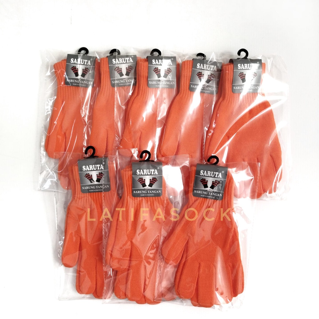 Sarung Tangan Rajut Sarung Tangan Motor Dewasa UNISEX Warna Orange Polos