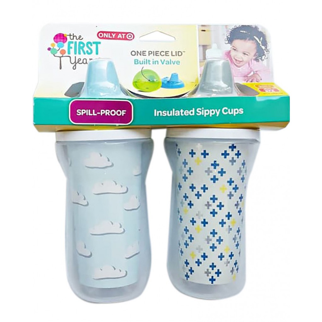 The First Year Super Chill Sippy 9oz Insulate Biru Botol MInum Bayi - Abu 9M+