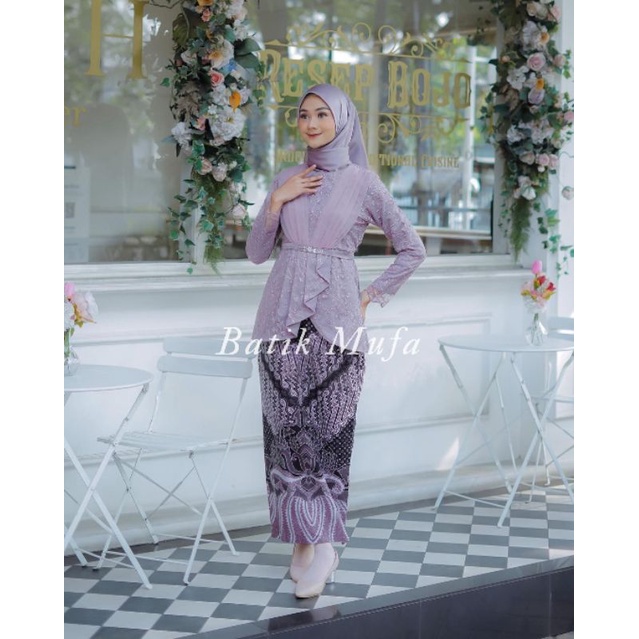 SET COUPLE AVEENA MAUVE KEBAYA WISUDA TERBARU 2022 KEBAYA MODERN KEBAYA TUNANGAN BAJU LAMARAN