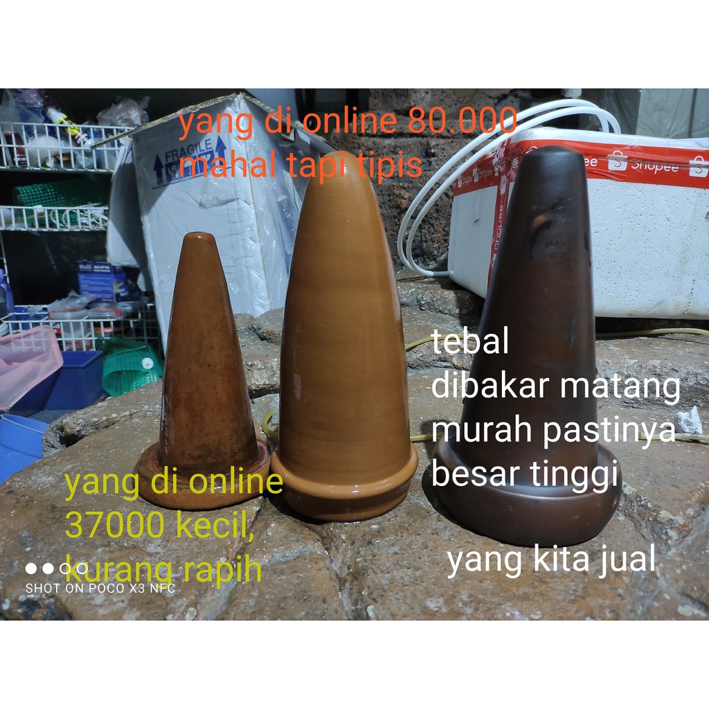 rumah telur ikan bahan tanah liat corong discus cone untuk telur ikan discus jumbo murah rapih manfi
