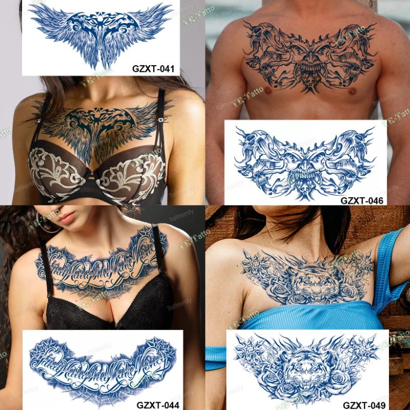 0Tatto Dada Tulisan Kembang Bunga Tahan Lama 10-15Hari MODEL GZXT