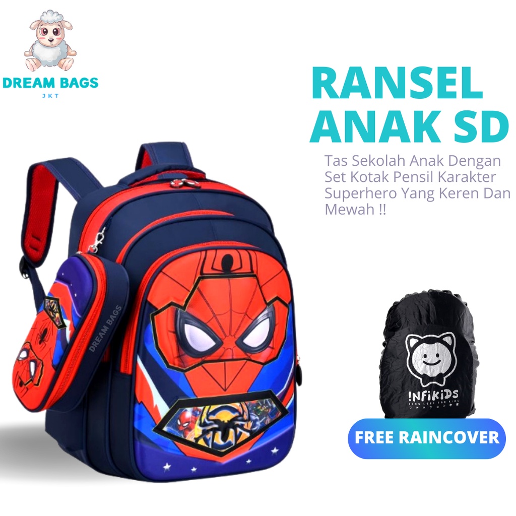 Dream Bags Tas Sekolah Karakter Superhero DB 1651 Size SD Tas Anak Import