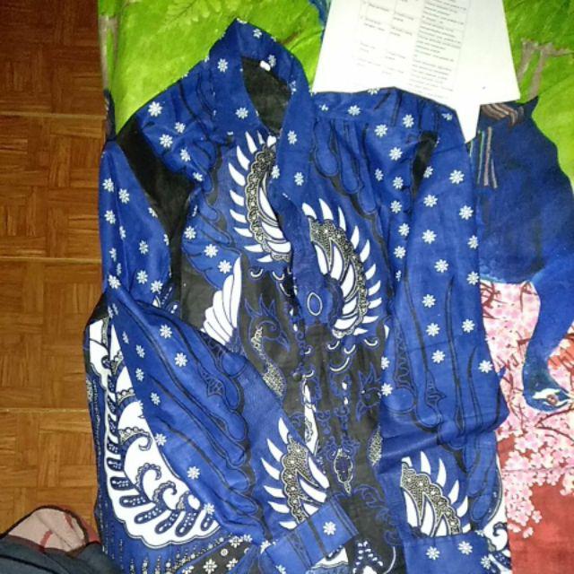 Kemeja Sekar Bayu Biru Batik Pria Lengan Panjang