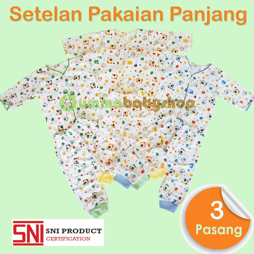 1 Lusin Paket Newborn SNI Premium Perlengkapan Baju Bayi Baru Lahir Baju Celana Bedong Popok Gurita Topi Gift Set Kado Hadiah Setelan Anak Lengkap-Paket 7 SNI 6pcs PJG