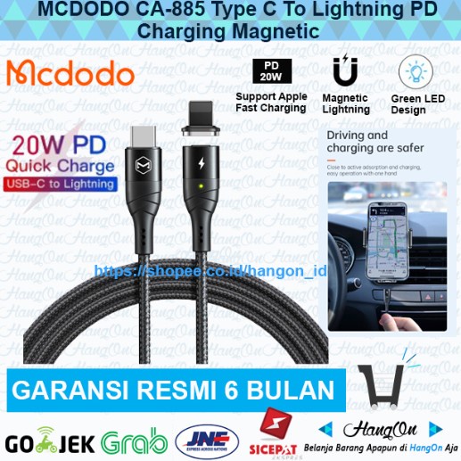 Mcdodo Kabel Magnetic Type C To Lightning 20W PD Fast Charging Data Cable CA-885