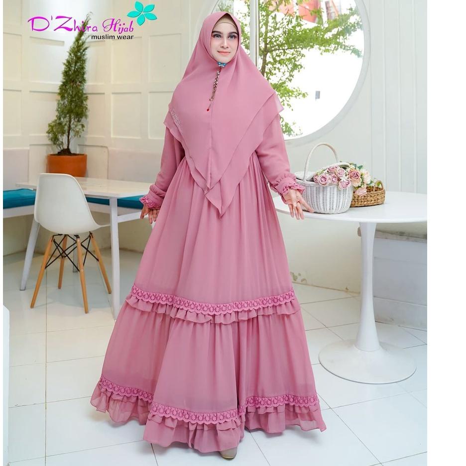 ((TERMURAH)) Kinara Syari Gamis Syari Ceruty Ootd Wanita Set Hijab Baju Wanita Jumbo Gamis Renda Set