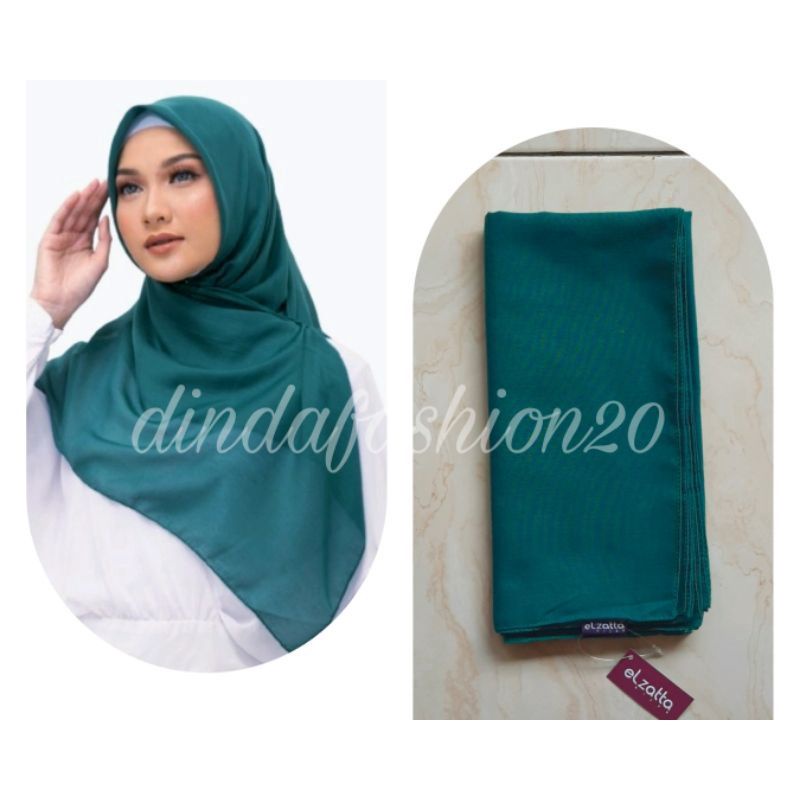 Elzatta Keisha Sadia Jilbab Kerudung Segiempat Polos Bahan Polycotton size 110x110cm-446 Hijau