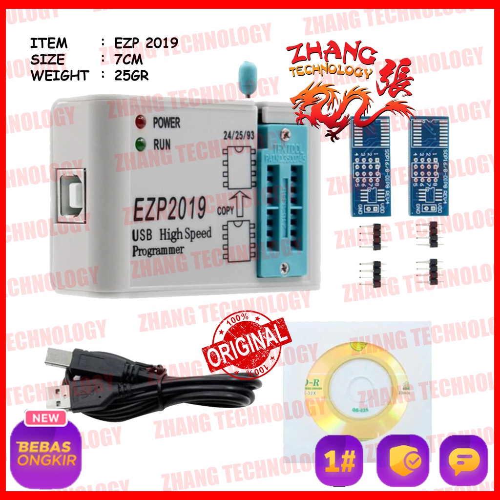 [ ZHANG TECHNOLOGY ] Flash bios TERBARU EZP2019 EZP 2019 Alat Flash EZP2019 TOOL