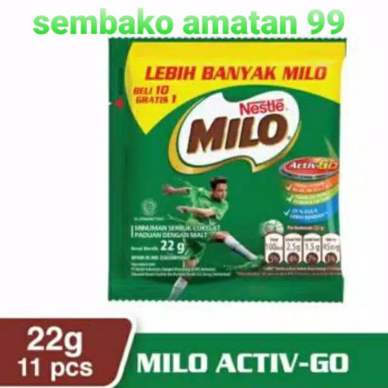 

Milo Saset 22 Gram Beli 10 Gratis 1