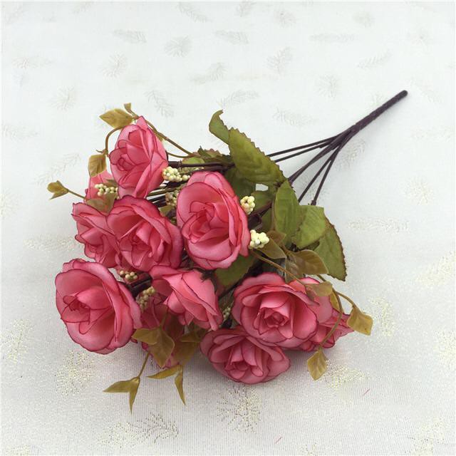 COD BUNGA MAWAR  BUNGA TANGKAI PLASTIK BUNGA ARTIFISIAL BUNGA PAJANGAN BUNGA HIASAN BT9025-ROSE