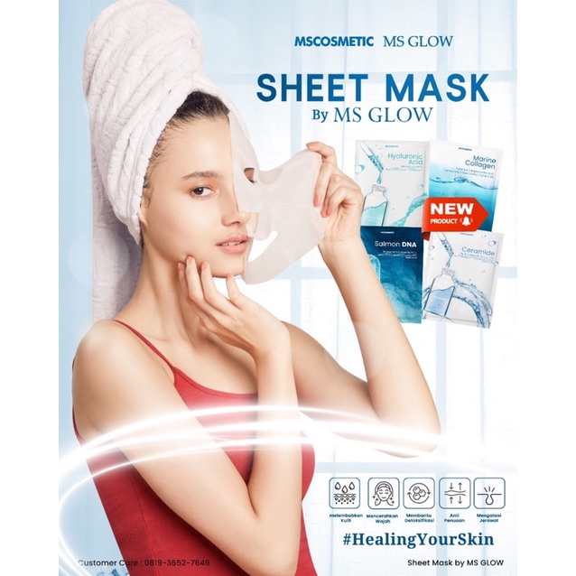 CERAMIDE SHEET MASK MSGLOW MASKER TISU MAGLOW TERAMPUH