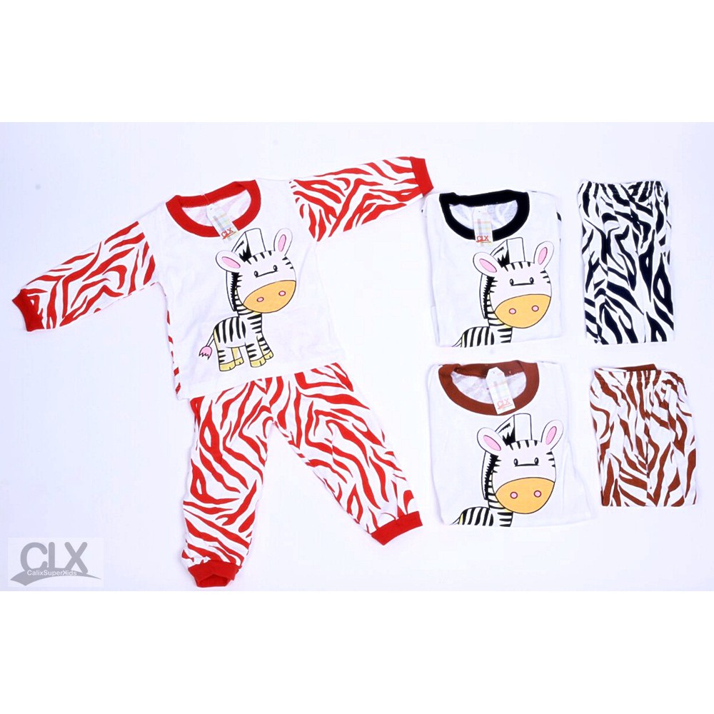 Piyama Anak Baby 1-3Thn Zebra White  Baju Tidur Setelan Laki Laki Perempuan