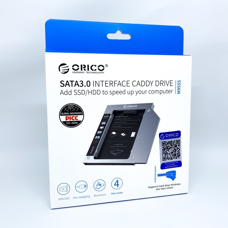 ORICO Hard Drive Caddy 9.5mm HDD / SSD Laptop for Optical Drive - M95SS