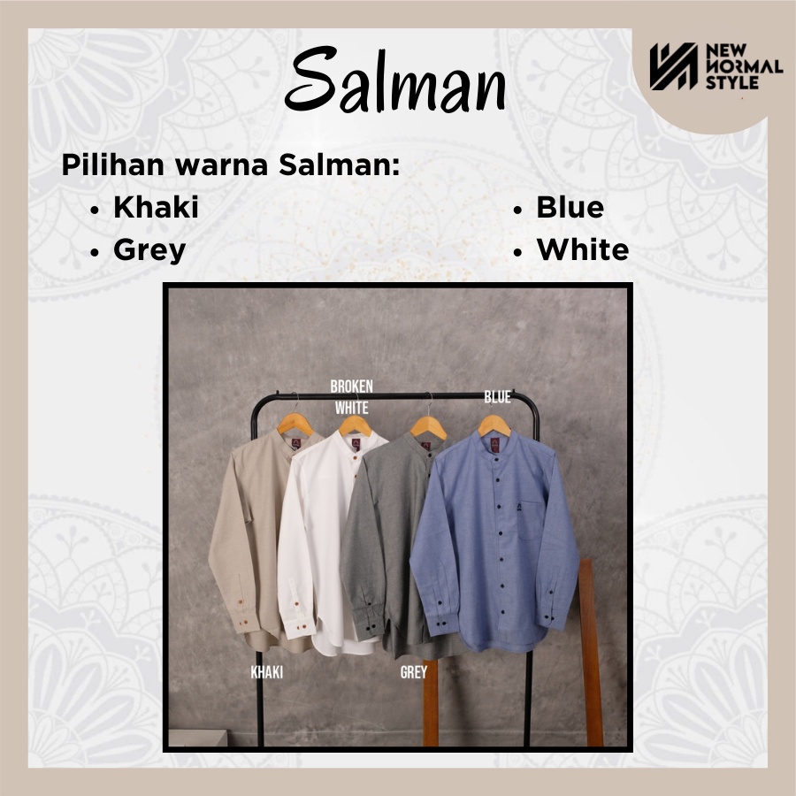 Salman Series Baju Pakaian Kemeja Kemko Koko Kokoh Muslim Kurta Pakistan Pria Laki Cowok Dewasa Lengan Panjang Dewasa Premuim Terbaru 2022