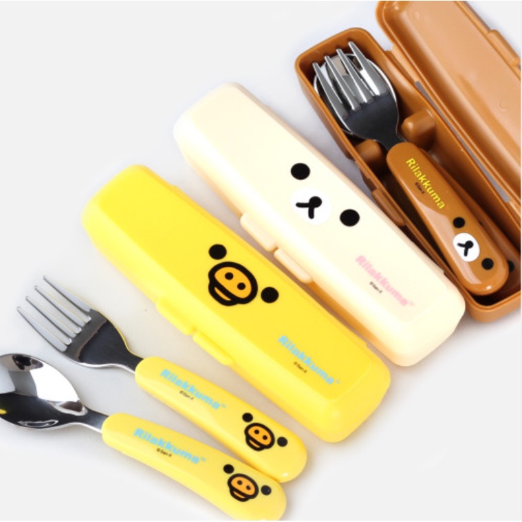 Rilakkuma Alat Makan Bayi CuTE set/Sendok/Garpu