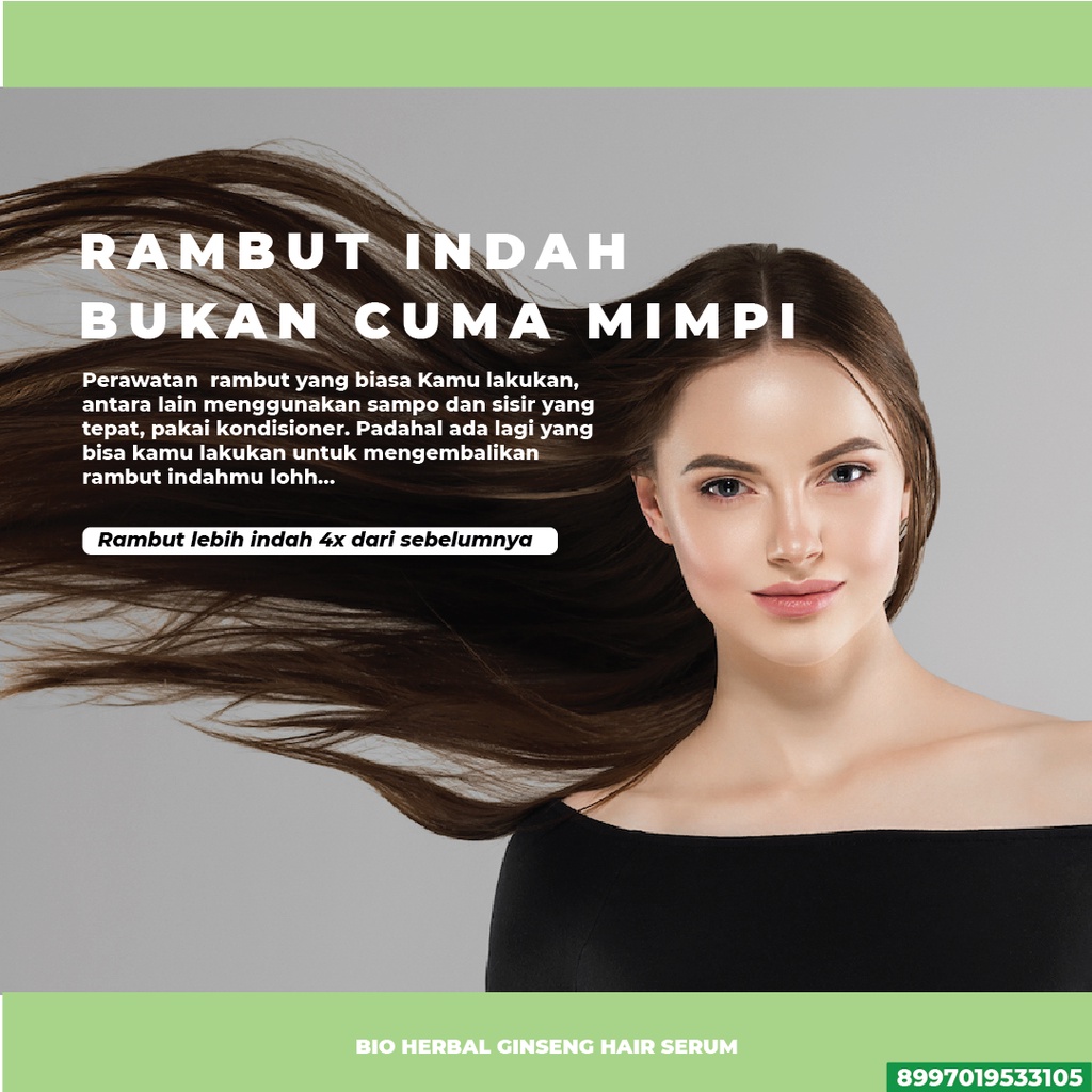 BIO HERBAL GINSENG HAIR SERUM 60ML serum penguat rambut