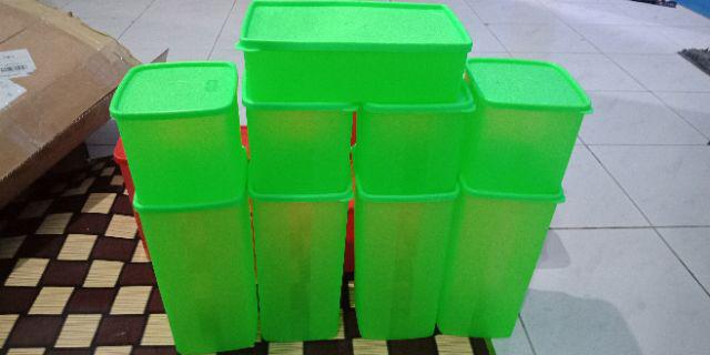 [indra Houseware]set Toples Plastik Isi 9pcs Smk 441 Hijau/ Wadah Saji