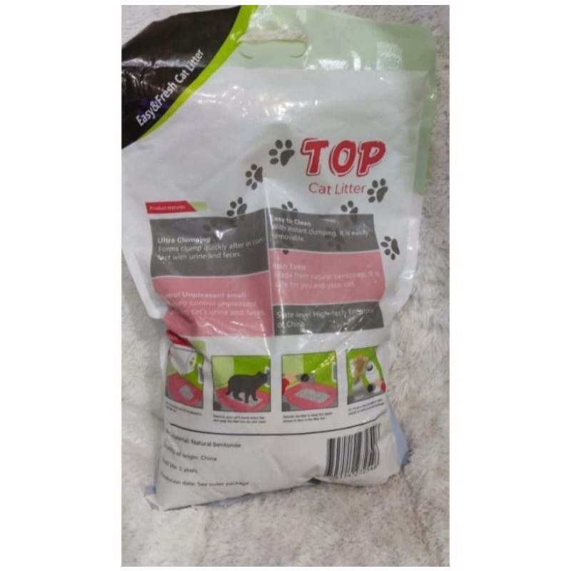 Pasir Kucing Gumpal Wangi TOP Cat Litter 10 Liter