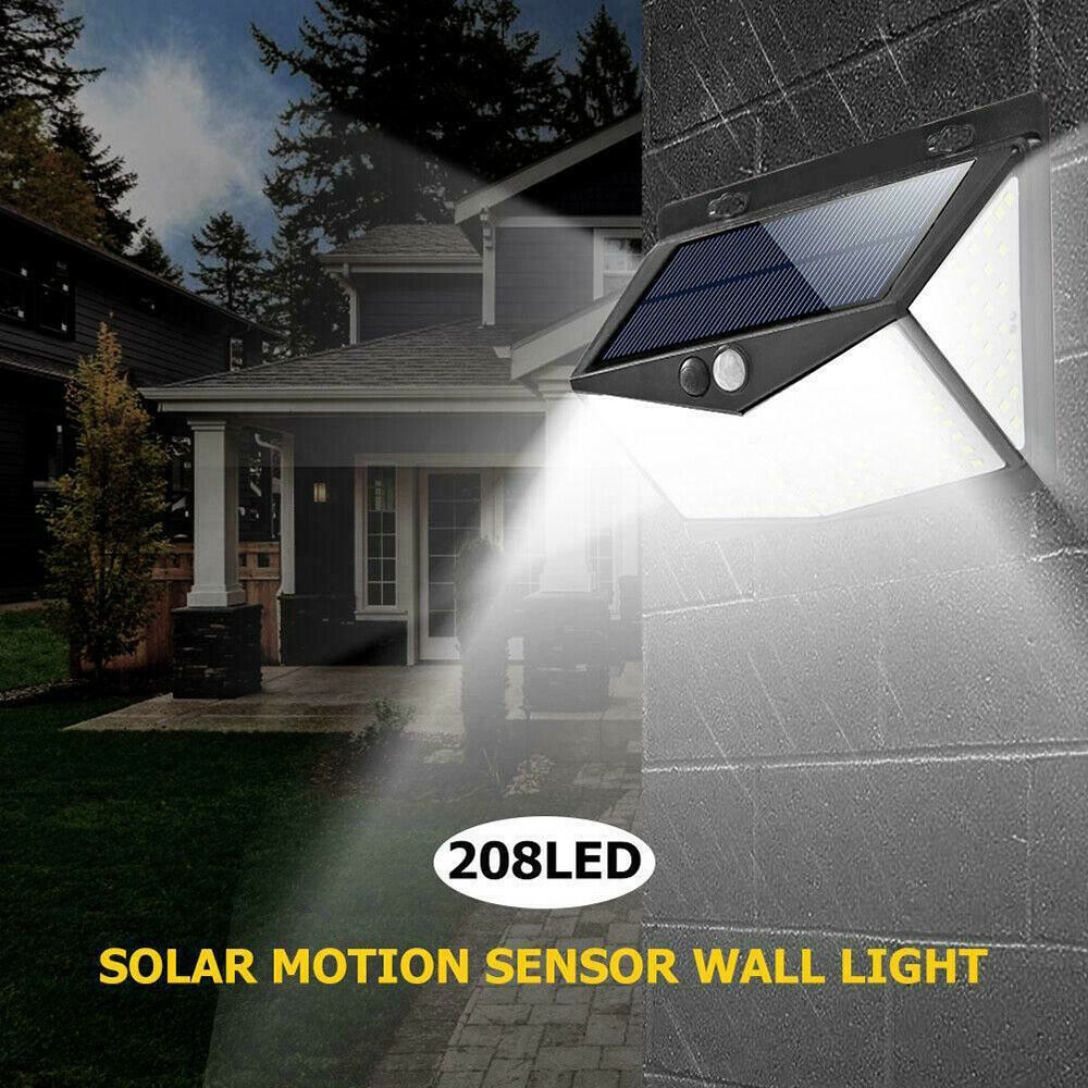 lampu pagar lampu taman lampu anti air lampu outdor outdoor tenaga surya tenaga matahari Lampu Solar Panel Sensor Gerak 208 LED 1 PCS - 1999XYX 208 LED Solar Light Outdoor Solar Lamp Powered Sunlight Waterproof PIR Motion Sensor Street Light For Garden