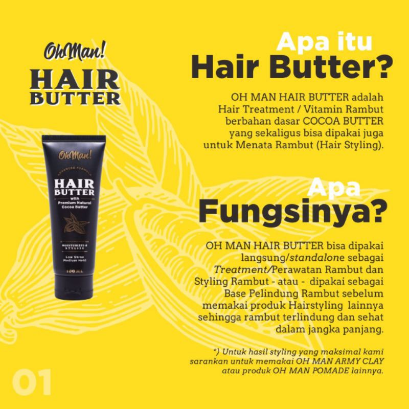 Oh Man Hair Butter 100 ml - Vitamin Rambut/Hair Treatment