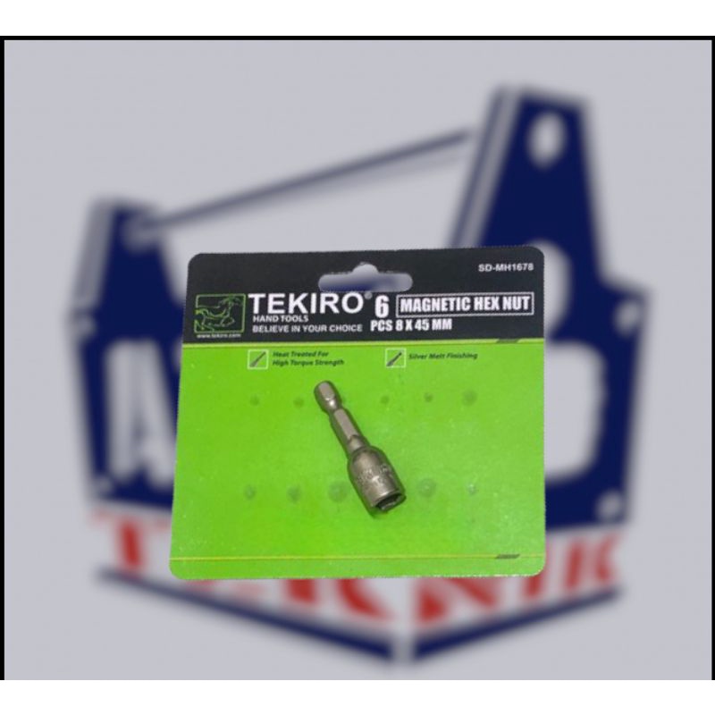 TEKIRO Magnetic Hex Nut / Mata Roofing 8 X 45 MM / Sock Bor TEKIRO asli