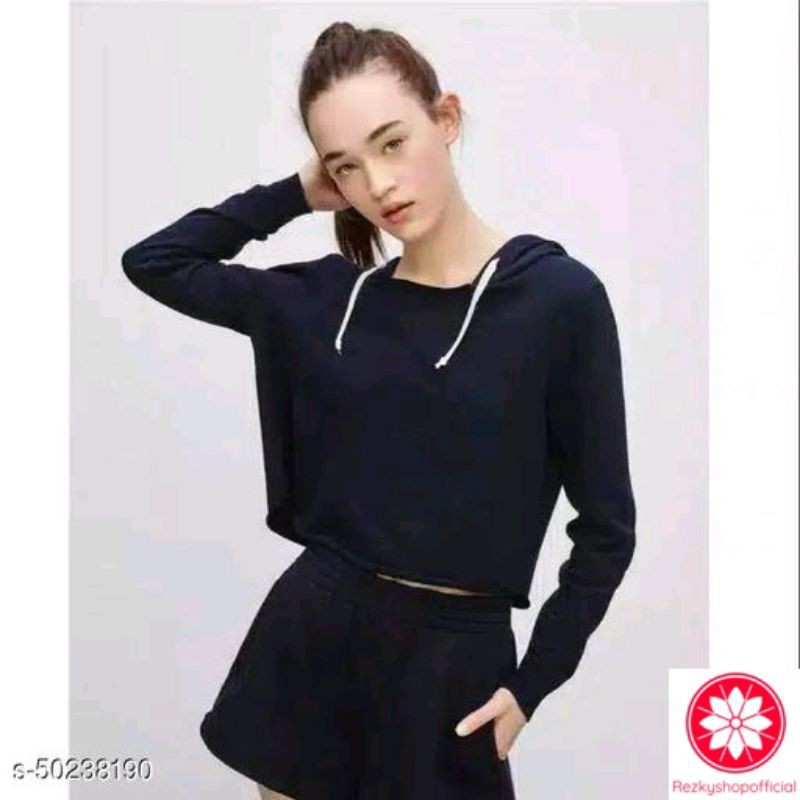 SWEATER CROP WANITA POLOS BABYTERRY