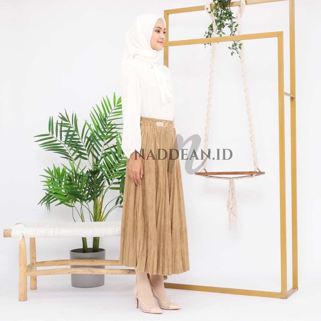 Rok Plisket Suede Belt Import / Rok Plisket Suede Premium