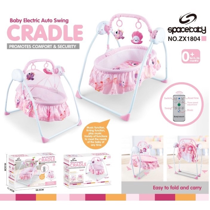 Spacebaby Cradle Electric Auto Swing ZX 1804 Space Baby