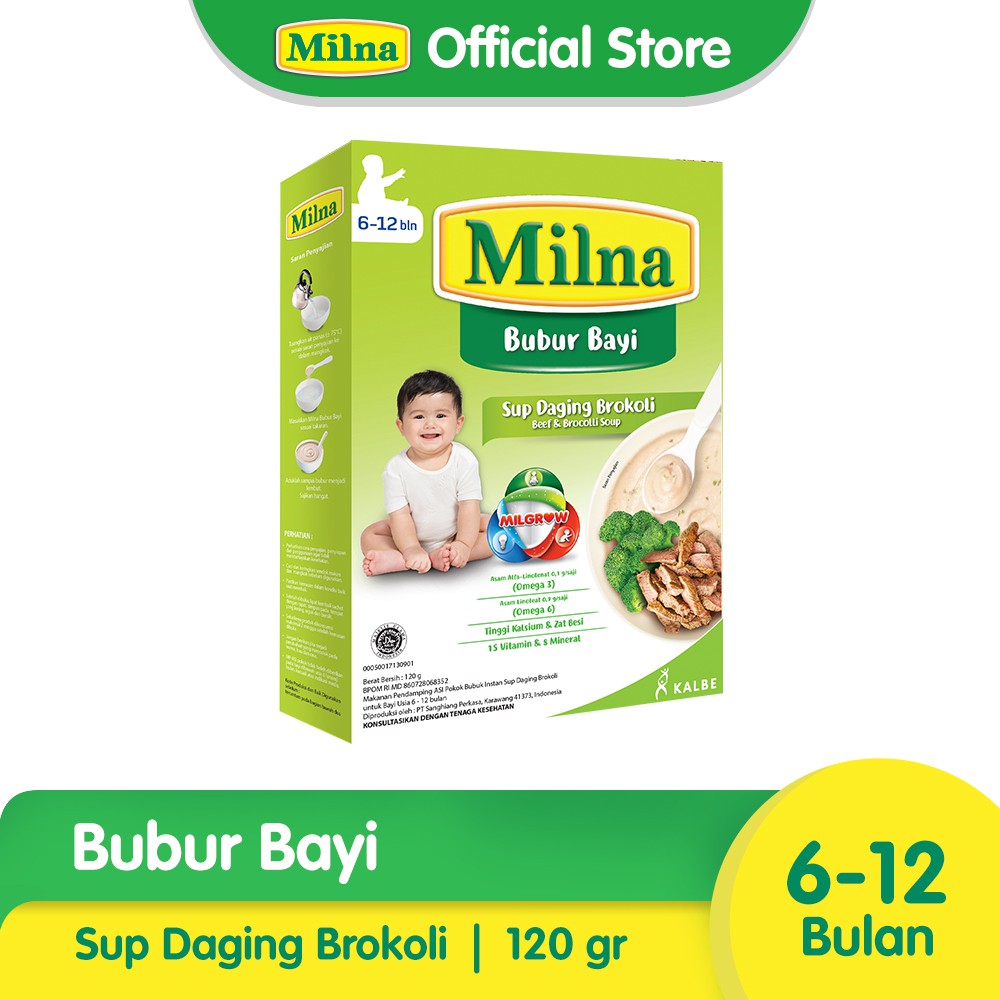 

Milna Bubur Reguler 6 Bln Sup Daging Brokoli 120gr