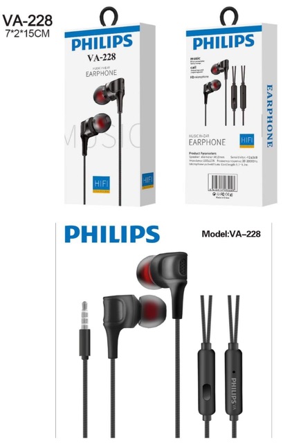 Earphone / Headset / Handsfree Philips VA-228 EXTRA BASS [GARANSI]