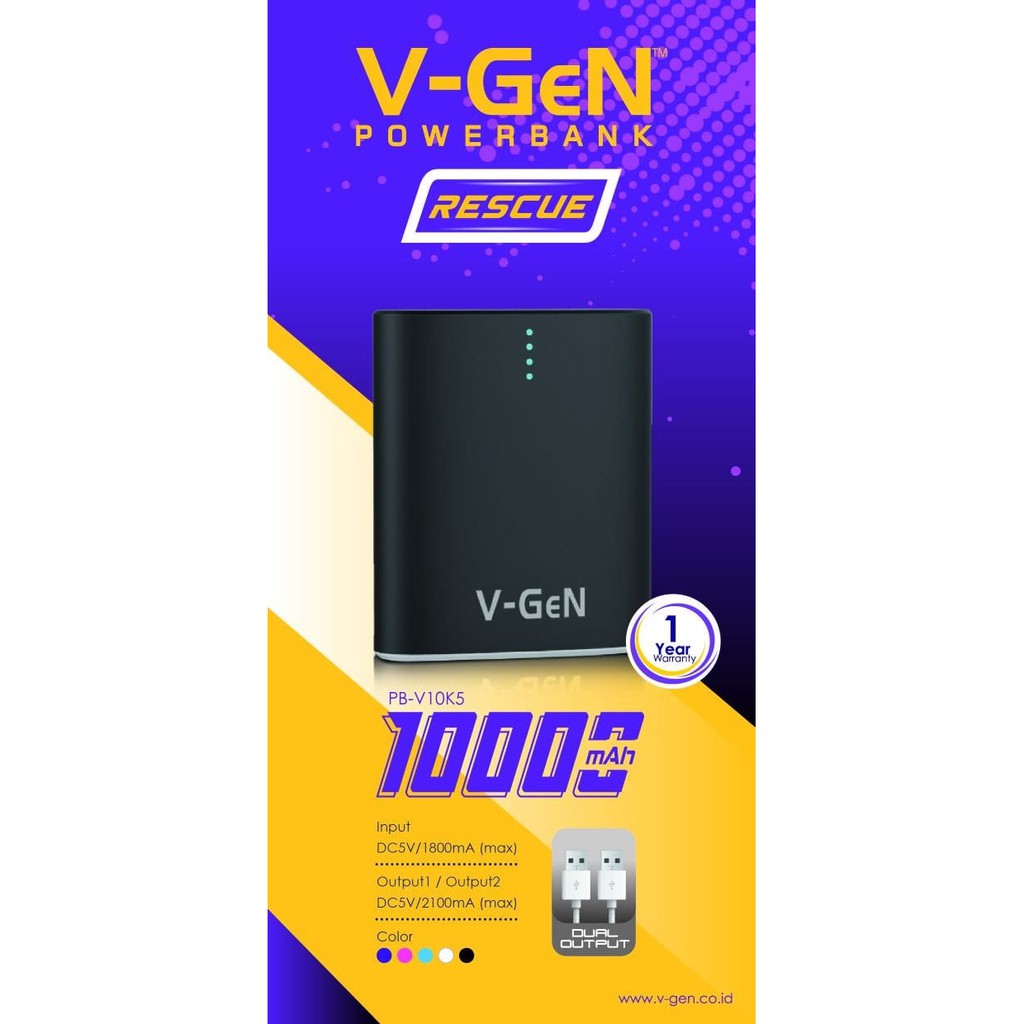 Powerbank V-Gen Rescue V10K5 10000 Mah (Power Bank Vgen)