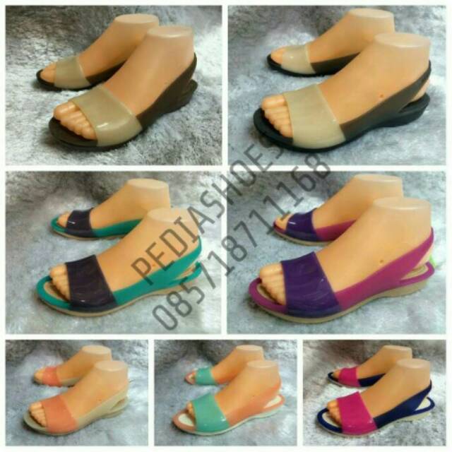 Sepatu kerja crocs wanita colorblock flat original