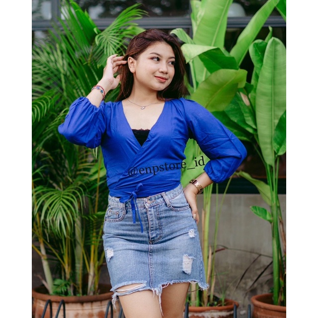 WRAP TOP// ATASAN WANITA// CROP TOP // ATASAN WANITA// CROP TOP POLOS// CROP //CROP TOP