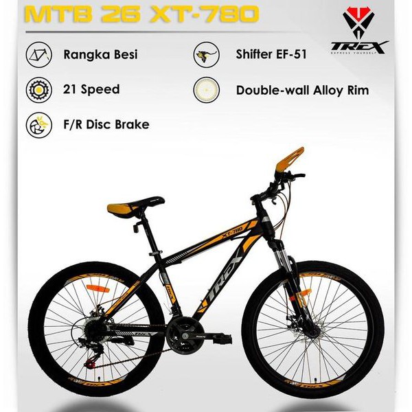 Sepeda Gunung Mtb Trex Xt 780 21Speed Sepeda MTB 26 Inch