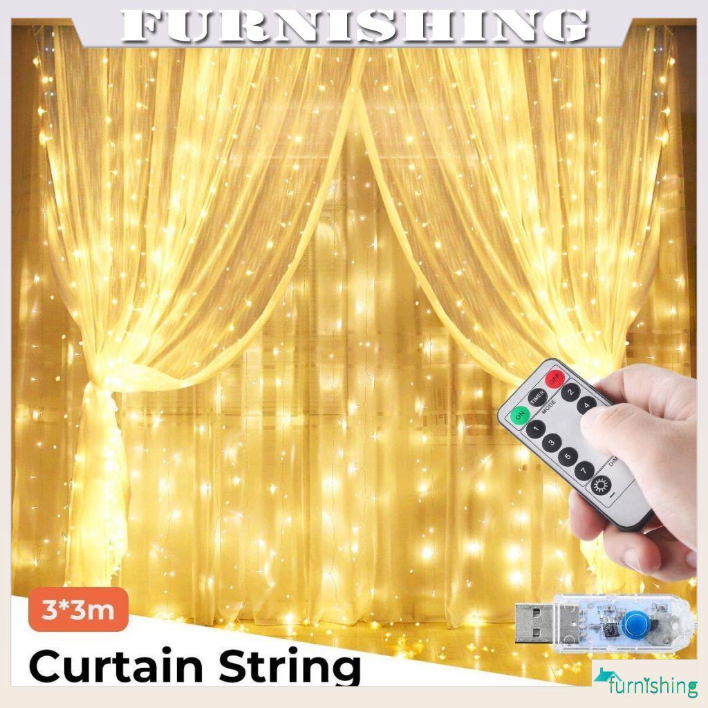 33m 300led Curtain String Light Remote Control Usb String Lights Christmas Decoration String Lights Furnishing Shopee Indonesia