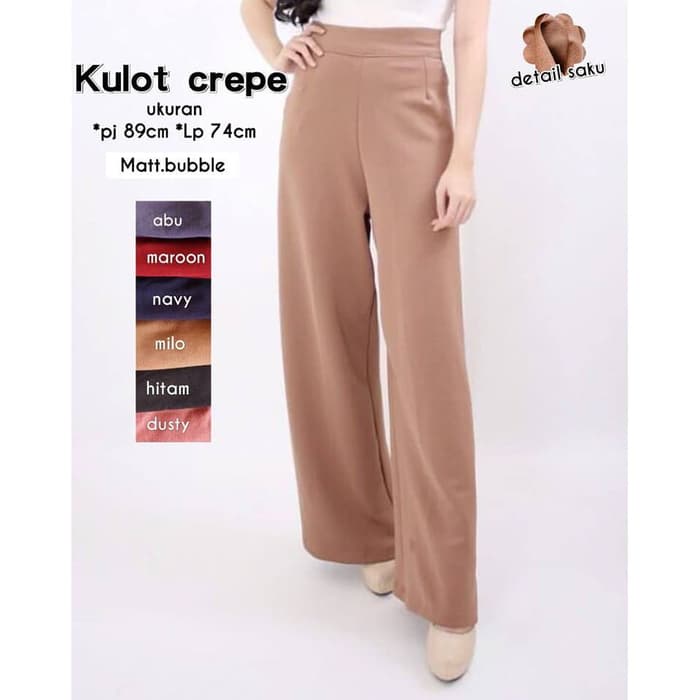 CELANA KULOT CREPE POLOS PANJANG