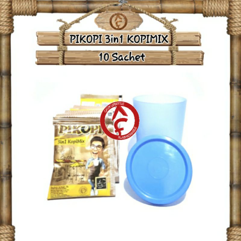 Pikopi 3in1 Kopimix 10 sachet (1renceng) bonus Free Gelas Plastik plus Tutup