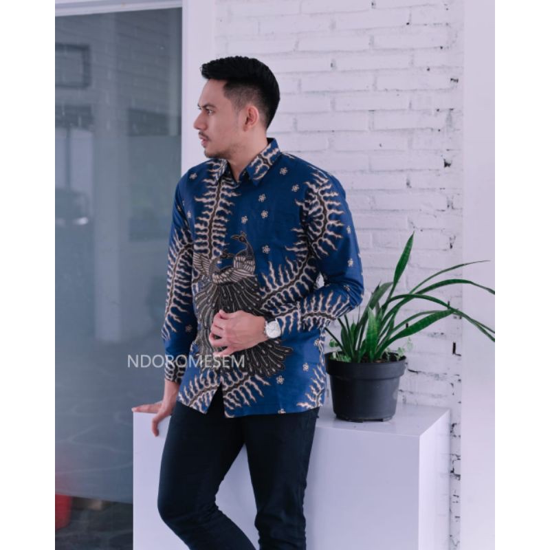 Batik kamulyan biru katun halus full furing