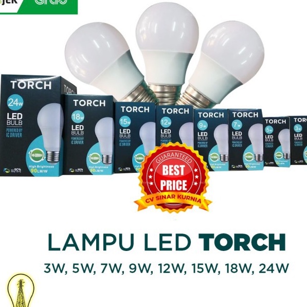 GROSIR Lampu Bohlam LED TORCH 3W/ 5W / 7W / 9W / 12W / 15W / 18W / 24W SNI MURAH