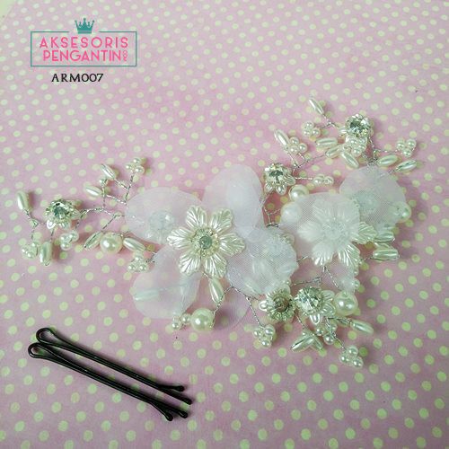 [BISA COD] HEADPIECE AKSESORIS WEDDING HIASAN RAMBUT CROWN WEDDING ARM007