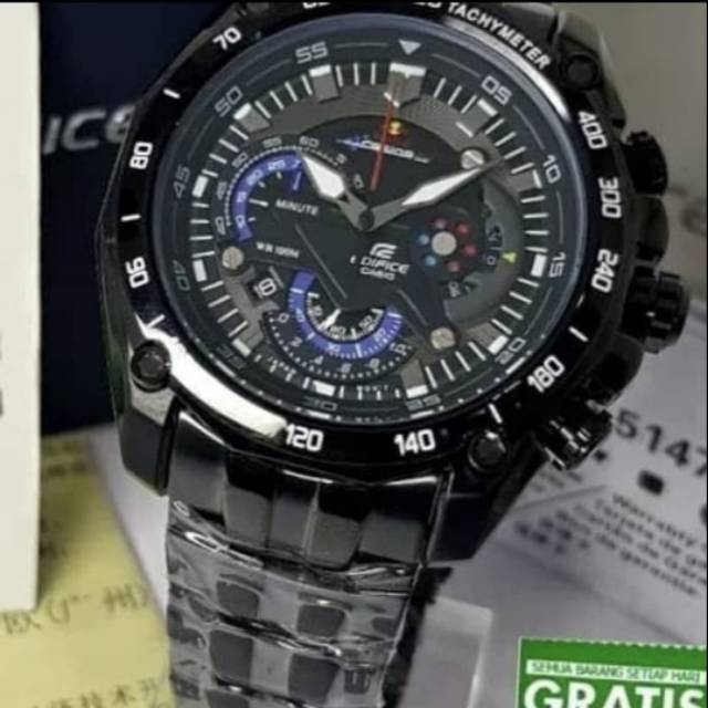 Jam Pria Merek Casio Edifice EFR 550 RedBull Black Original BM Fullset