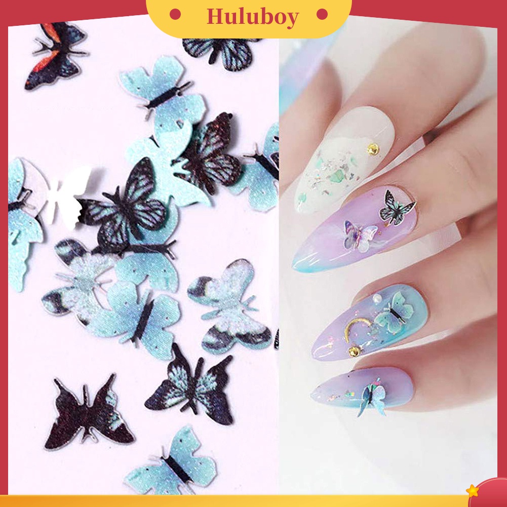 Huluboy Huluboy♡ Stiker Kupu-Kupu Mini Untuk Dekorasi Manicure DIY