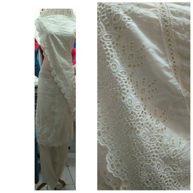 Mukena katun jepang renda