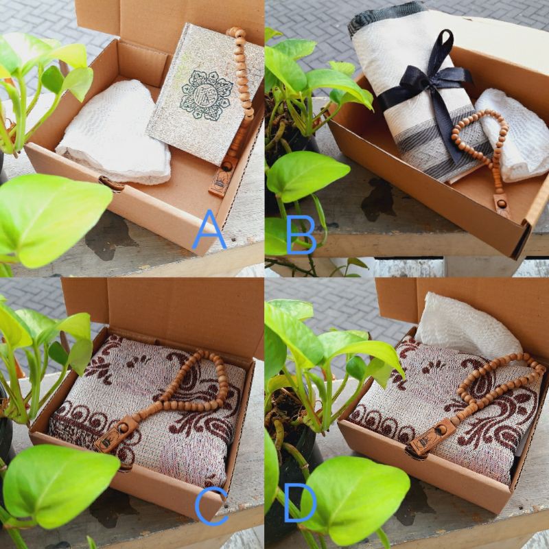 hamspers islami sajadah gift box alquran sajah peci