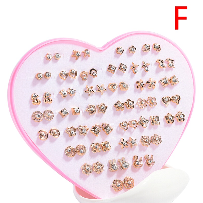 (Full Jy) 36 Pasang / Set Anting Tusuk Desain Bunga Hias Kristal Diamante Untuk Wanita