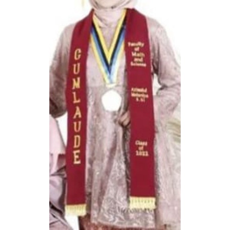 selempang wisuda leher/selempang wisuda bordir