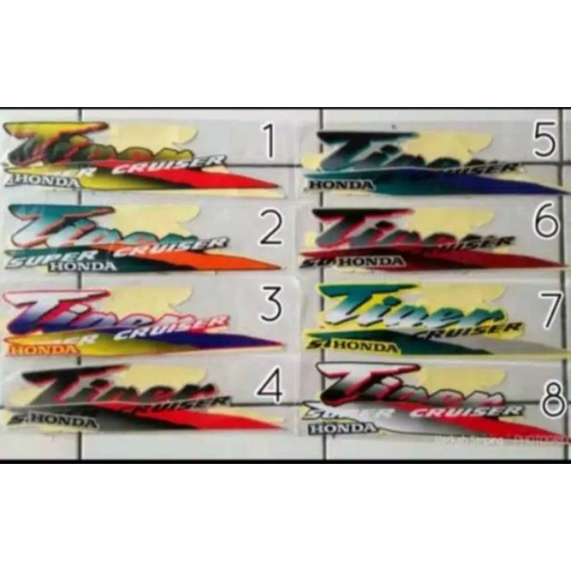 striping sticker stiker logo Lis body bodi samping Honda tils Tiger lawas 2000