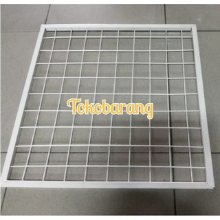 Ram Kotak 50x50 Cm Jaring Besi Lapis Coating Putih